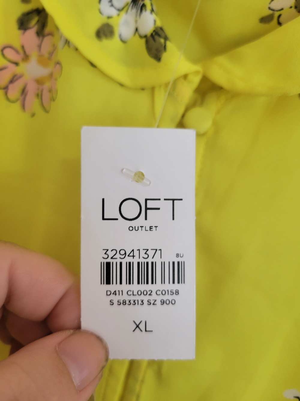 NWT Womens Loft Yellow Floral Ruffle Sleeve Blouse Size XL - Picture 6 of 8